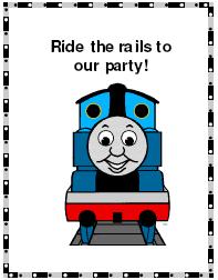 thomas tank engine invitation